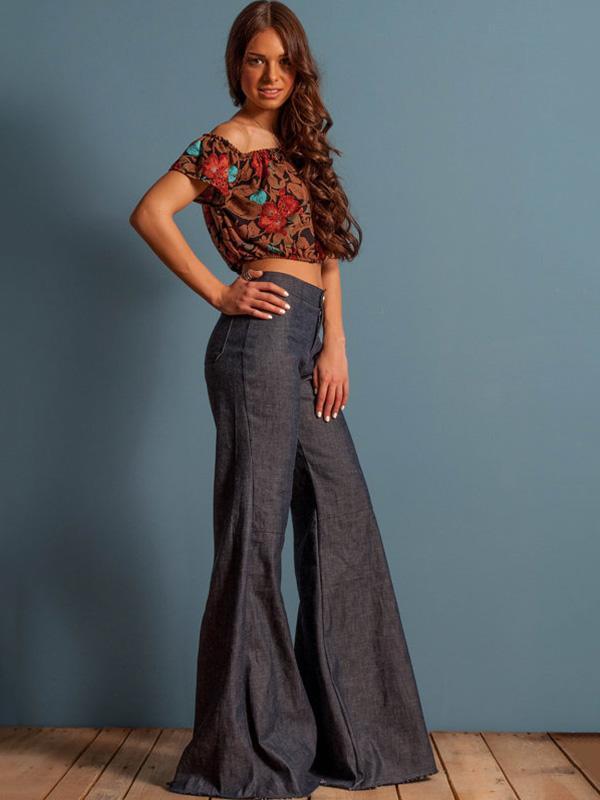 Retro Slim Fit Bell-bottom Jean Pants