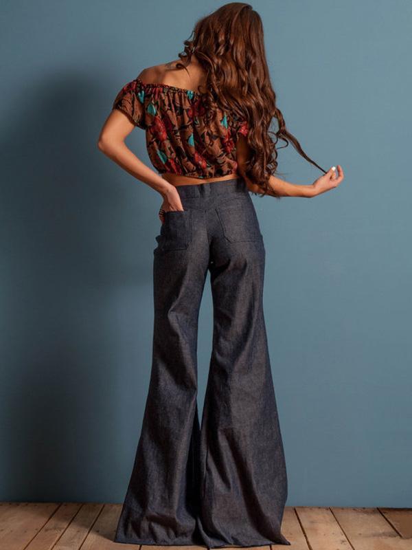 Retro Slim Fit Bell-bottom Jean Pants