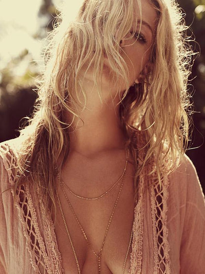 Flare Sleeves Hollow Cover-up