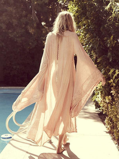 Flare Sleeves Hollow Cover-up