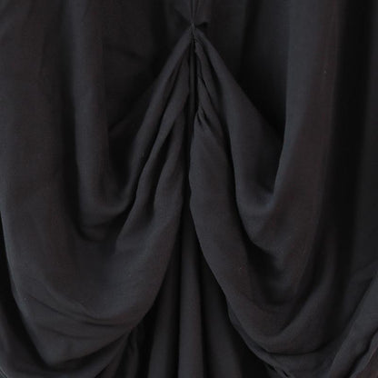 Summer Round Neck Short Sleeve Baggy Women Black Dress