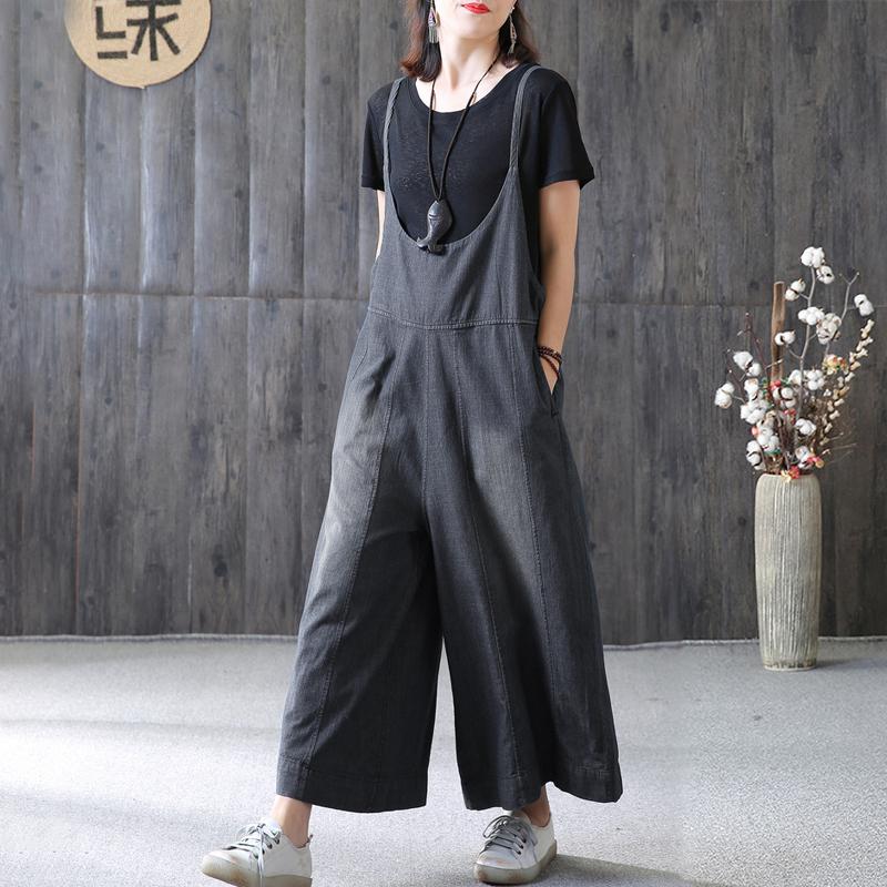 Cotton Blue Loose Jumpsuits Women Jeans
