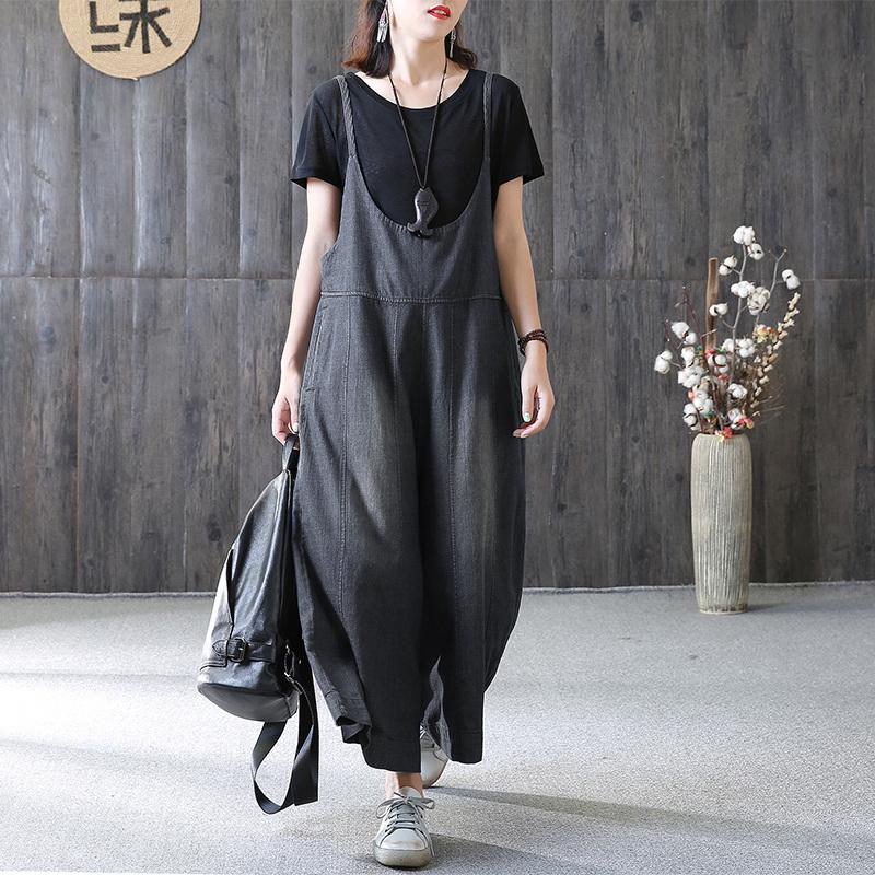 Cotton Blue Loose Jumpsuits Women Jeans