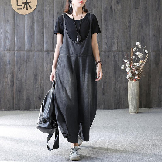 Cotton Blue Loose Jumpsuits Women Jeans