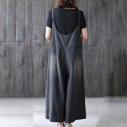 Cotton Blue Loose Jumpsuits Women Jeans