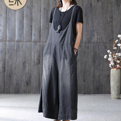 Cotton Blue Loose Jumpsuits Women Jeans