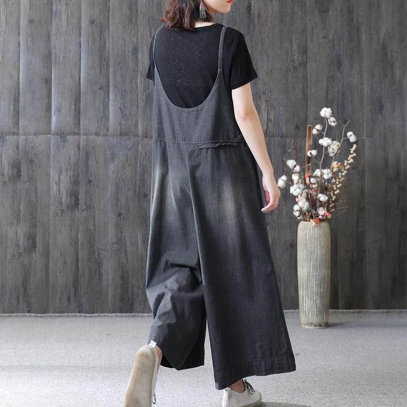 Cotton Blue Loose Jumpsuits Women Jeans