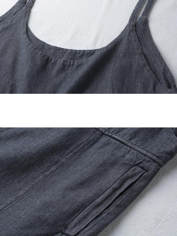 Cotton Blue Loose Jumpsuits Women Jeans