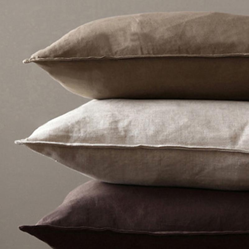 Cotton Linen Solid Color Square Shape Pillowcase