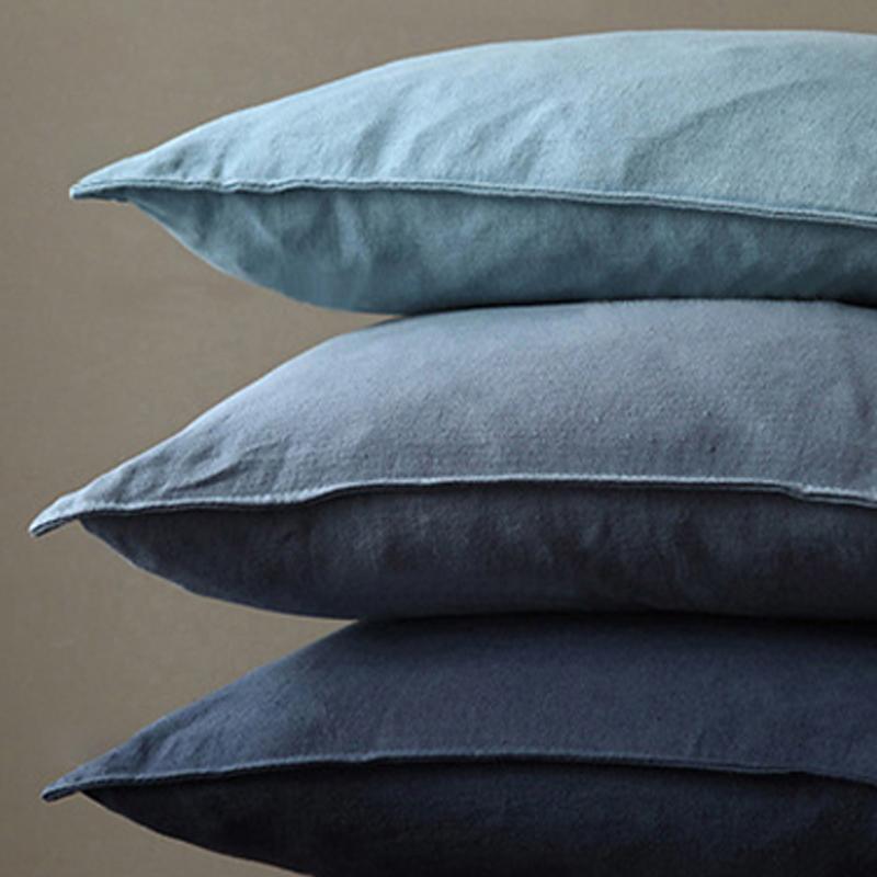 Cotton Linen Solid Color Square Shape Pillowcase