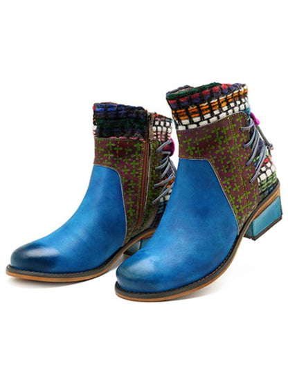 Blue Leather denim super comfortable women's boots