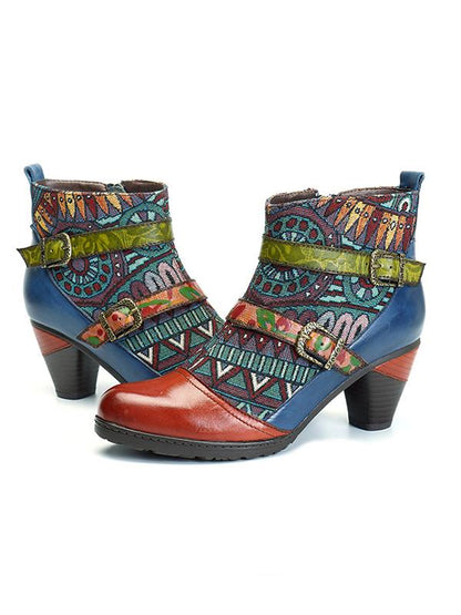 Palace retro style fashion handmade leather boots