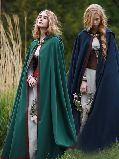 Classical Medieval Hooded Cape Cloak Coat