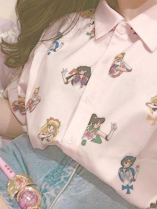 Pretty Pink Guardian Sailor Senshi Blouse Shirt