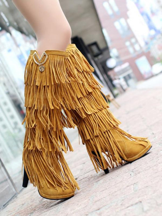 Lady Multi-layer Tassel High Boots Uggs