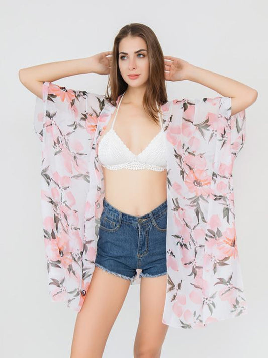 3 Style Chiffon Lemon Pattern Beach Jacket Bikini Swimsuit Cover