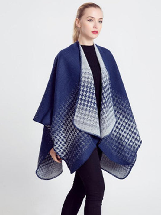 4 Style Houndstooth Gradient Herringbone Colorblocked Shawl Contrast Scarf