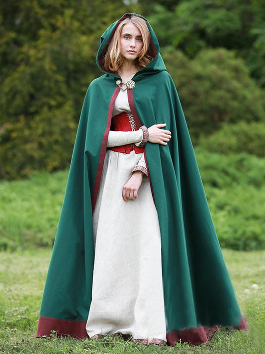 Classical Medieval Hooded Cape Cloak Coat