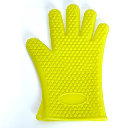 Heat Resistant Silicone Oven Glove Thick Cooking BBQ Grill Glove Oven Mitt Baking Glove Kitchen Barbecue Glove Kitchen Gadgets
