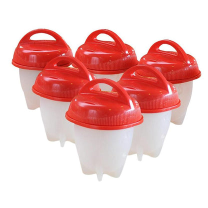 6pcs Silicone Boiled Egg Cup Cooker Kitchen Gadgets