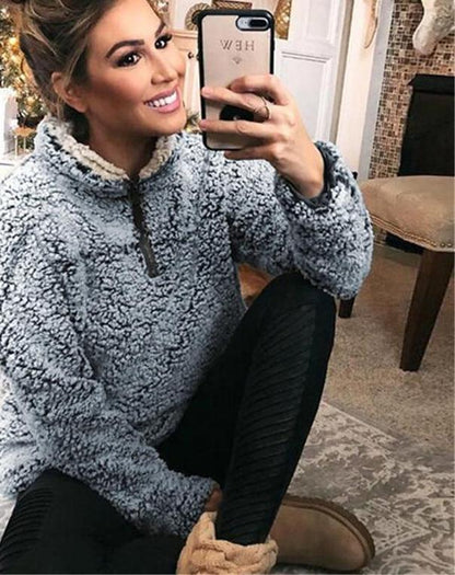 Warm Women Turtleneck Woolen Hoodies