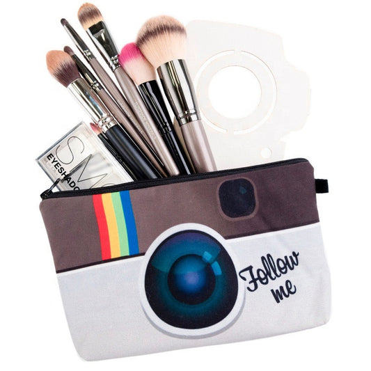 small waxed funny cotton canvas weekender makeup bag