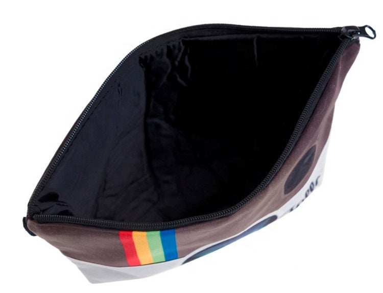 small waxed funny cotton canvas weekender makeup bag