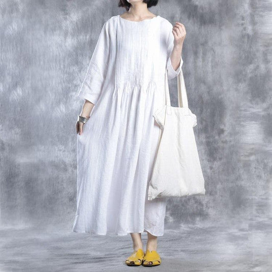 Women cotton linen summer dress