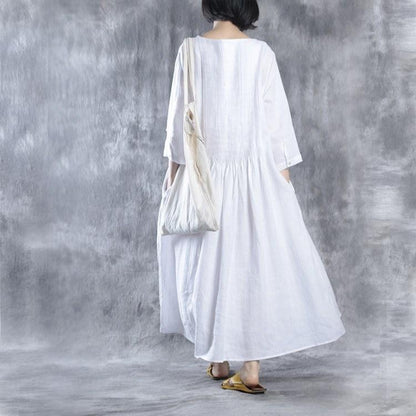Women cotton linen summer dress