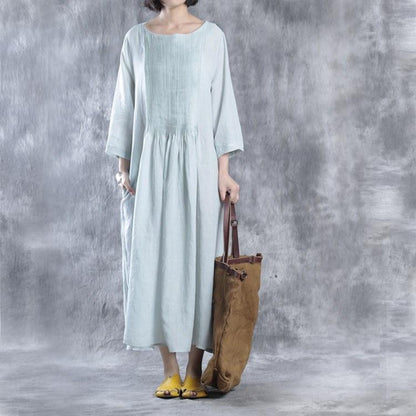 Women cotton linen summer dress