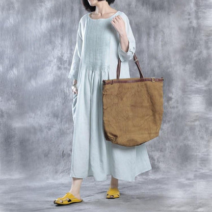 Women cotton linen summer dress