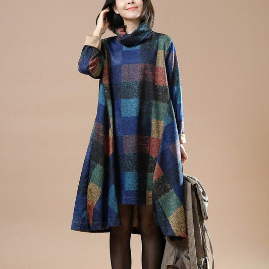 Women cotton loose autumn dress