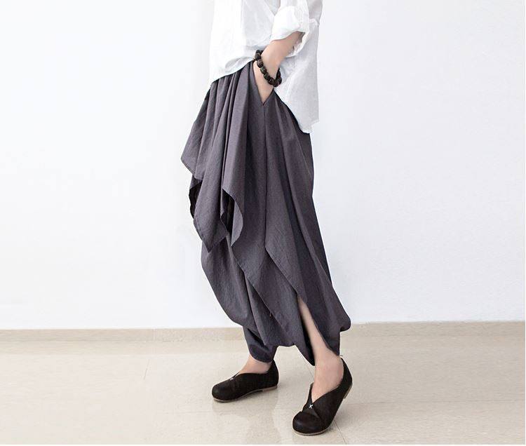 Casual Women Solid Irregular Wide Leg Pants
