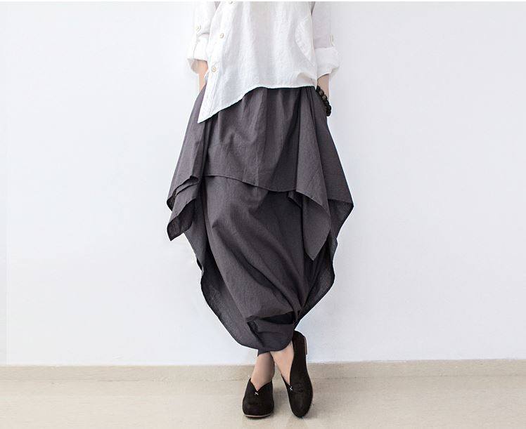 Casual Women Solid Irregular Wide Leg Pants