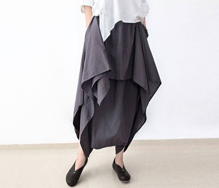 Casual Women Solid Irregular Wide Leg Pants