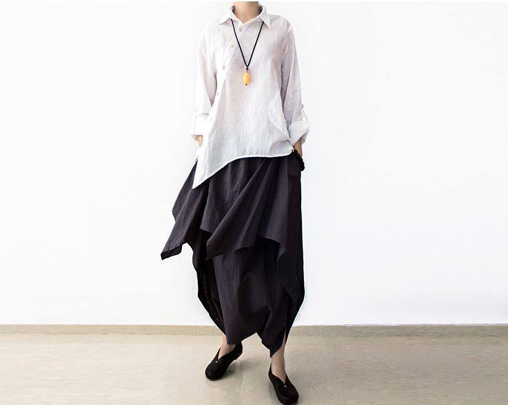 Casual Women Solid Irregular Wide Leg Pants