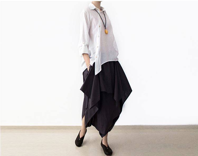 Casual Women Solid Irregular Wide Leg Pants