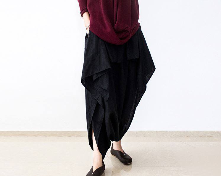 Casual Women Solid Irregular Wide Leg Pants